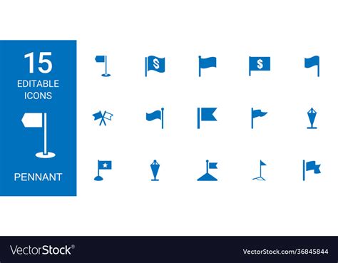 Pennant Icons Royalty Free Vector Image Vectorstock