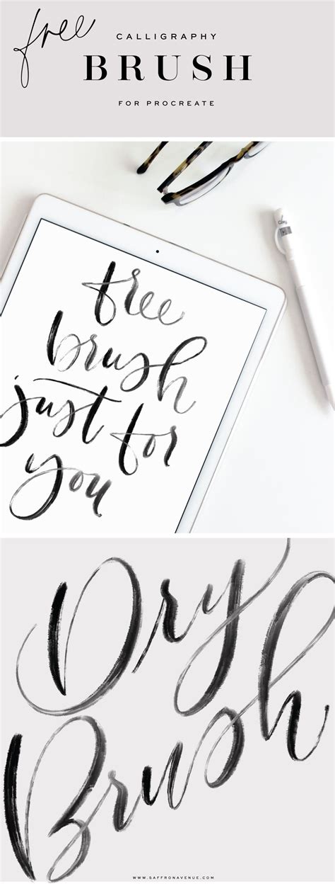 A Free Calligraphy Digital Brush For Procreate Saffron Avenue