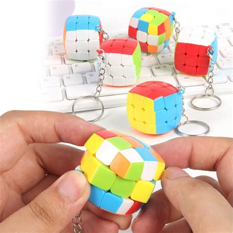 Third Order Color Mini Rubik S Cube Keychain Cm Pendant Educational