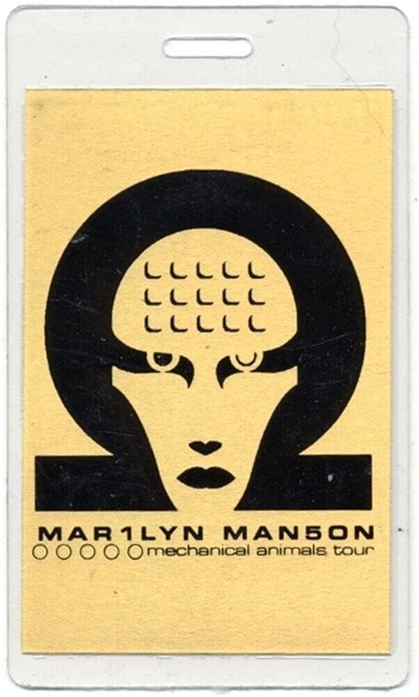 Marilyn Manson 1998 Mechanical Animals concert tour Laminated Backstage ...