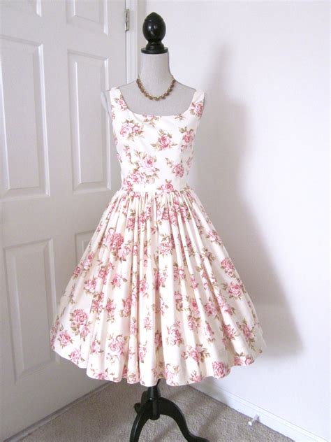 Rose 1960s Vintage Style Tea Dress Fabulously Feminine