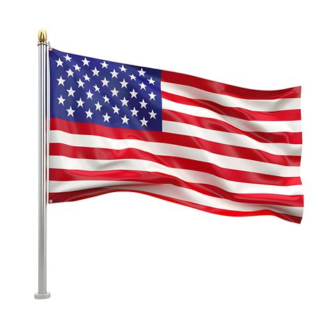 Waving USA flag on isolated transparent background 43576221 PNG