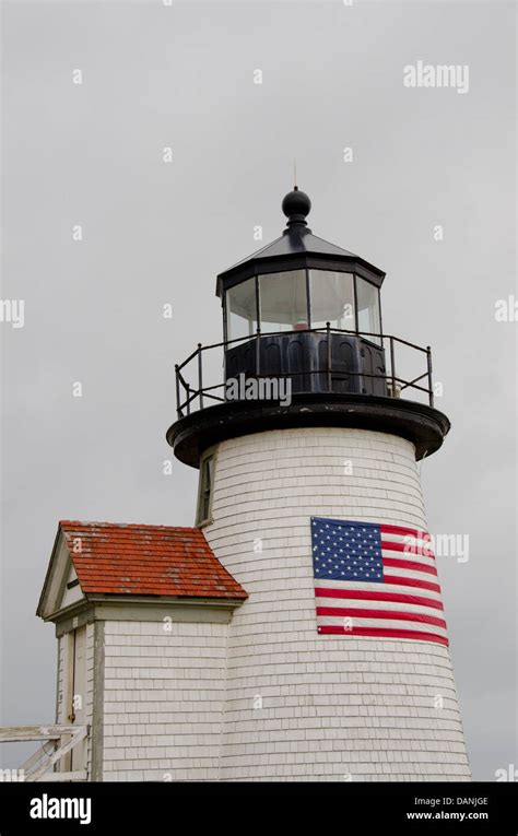 Massachusetts, Nantucket. Brant Point Lighthouse. Historic lighthouse ...