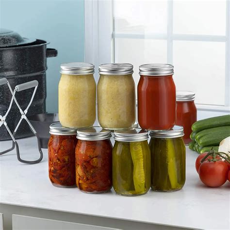 Mason Jar 4oz 8oz 12oz 16oz 32oz 50oz 64oz Airtight Food Container Clear Jam Glass Mason Jars