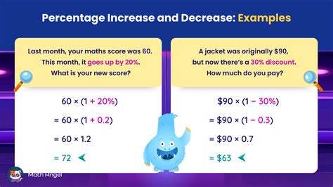 percentage increase  decrease formulas  examples