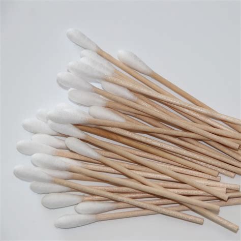 Single Tipped Cotton Applicator Cotton Tip Applicator Wooden Cotton