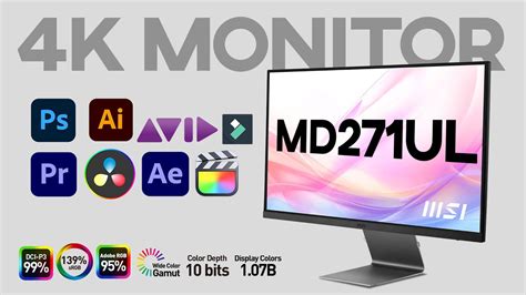 4K video montaj uchun monitor MSI MD271UL haqiqiy sifatli monitor video ...