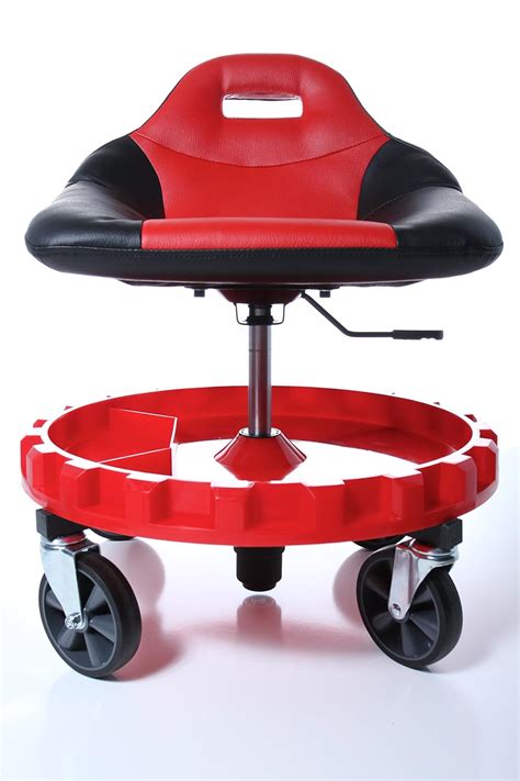 Mechanics Chair Seat Tools Work Stool Garage Creeper Tray Rolling w/ HEAVY-DUTY