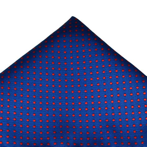 Royal Blue Red Polka Dot Pocket Square Handkerchief From Ties Planet Uk