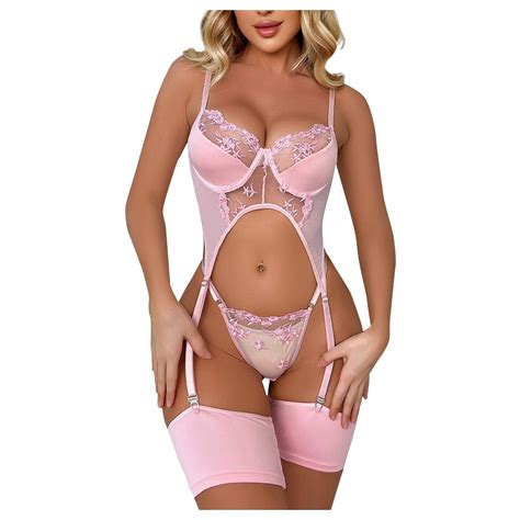 XHJUN Women S Sexy Lace Lingerie Babydoll Set 2 Pieces Sheer Bra And