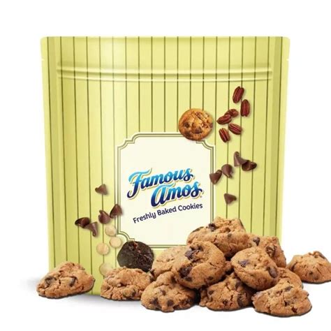 Famous Amos Freshly Baked Cookies Tin Packaging Vacuum Packed Famous