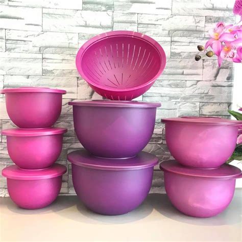 Iluvposlaju Ready Stock Tupperware Purple Expression Bowl Set With