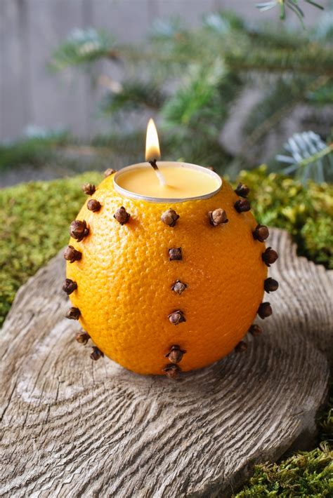 Orange Pomander Ball Candle Fir Branches | Pomander balls, Vintage ...