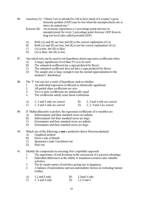 Kerala SET Economics Exam Question Paper January 2022 State Eligibility