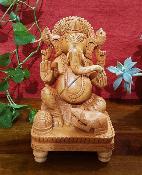 Buy Soulcraft Wooden Ganesh Ji Statue God Of Wealth And Prosperity