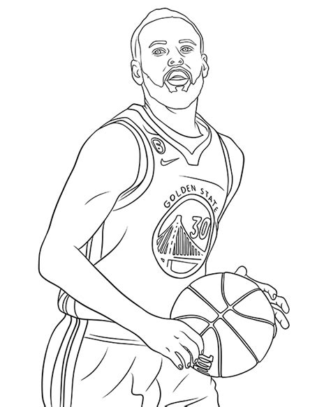 Stephen Curry Coloring Page To Print Topcoloringpages Net The Best