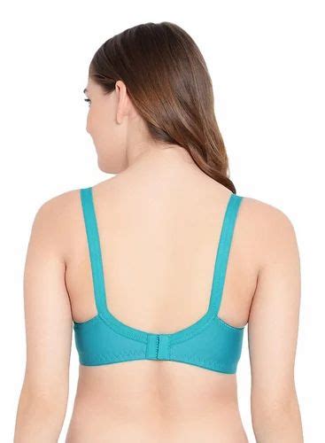 Push Up Lycra Cotton Women Full Coverage Non Padded Lace Sky Bra Plain