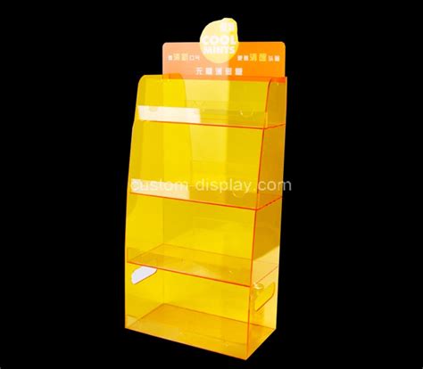 Custom acrylic supermarket chewing gum snack display shelves