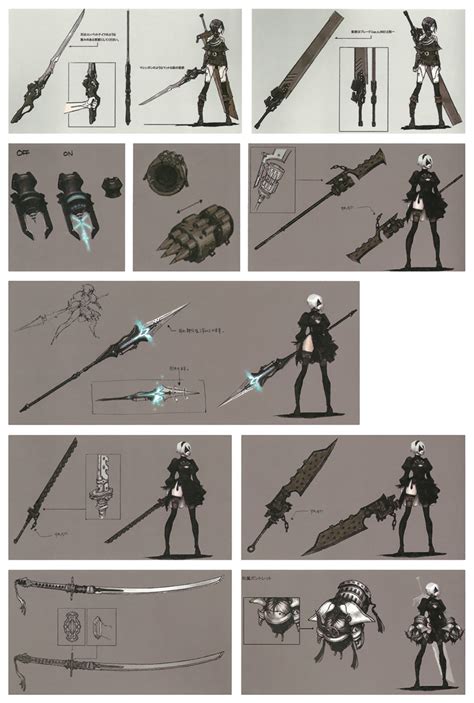 Weapons Concept Art NieR Automata Art Gallery