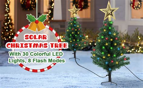 Set Of In Led Solar Christmas Tree Small Solar Powered Christmas