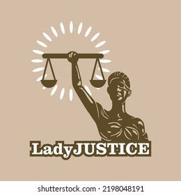 Lady Justice Logo Silhoouette Woman Scales Stock Vector Royalty Free