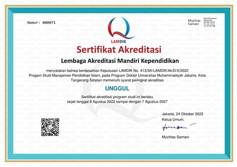 Akreditasi Unggul S3 MPI Sekolah Pascasarjana Universitas