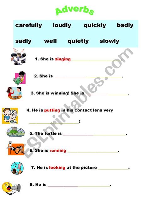 Adverbs Esl Worksheet By Heatherboadle Worksheets Library