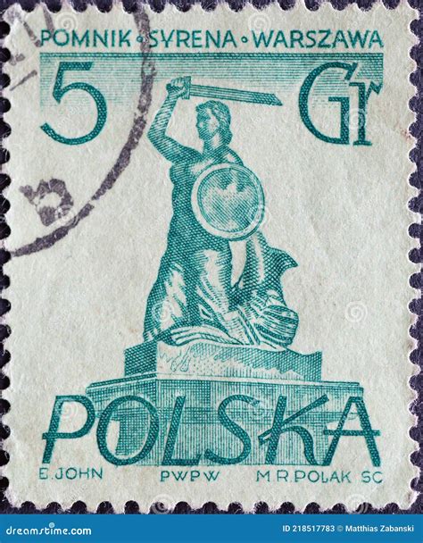 Polandcirca 1955 Un Sello Postal Impreso En Polonia Que Muestra