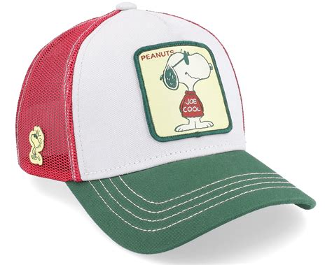 Snoopy Joe Cool Beige/Green/Red Trucker - Capslab Cap | Hatstoreworld.com