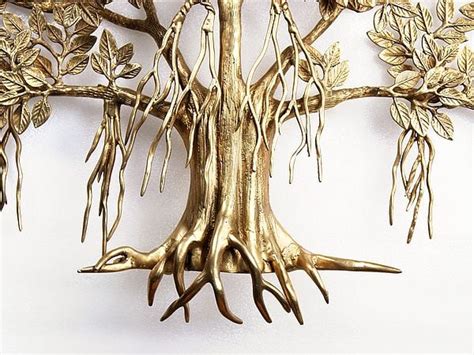 Large Kalpavriksha Banyan Tree In Brass Wall Hanging Exotic