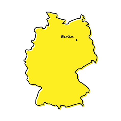 Simple Outline Map Of Germany With Capital Location 21854813 Vector Art