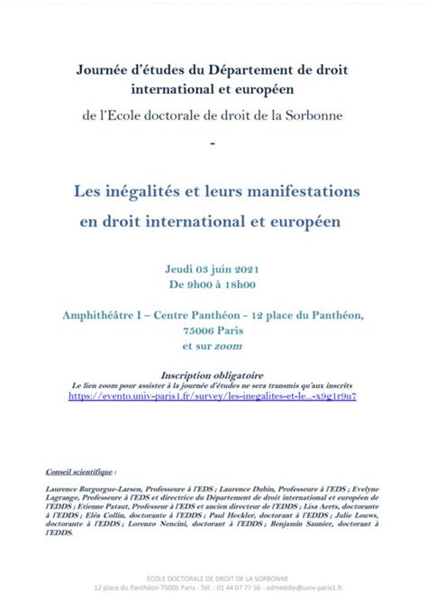 Les Inégalités Et Leurs Manifestations En Droit International Et