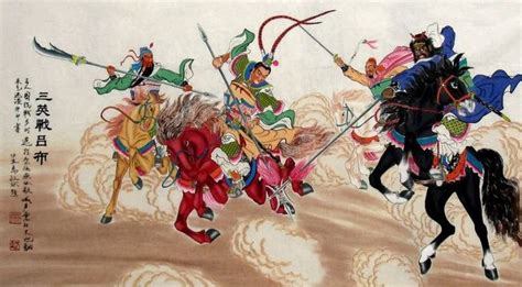 Lu Bu Vs Guan Yu Liu Bei And Zhang Fei Monkey King Chinese Artwork