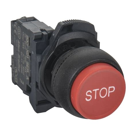 Allen Bradley 800F Pushbutton 22 5 Mm Complete Plastic MOM EXT HD Red