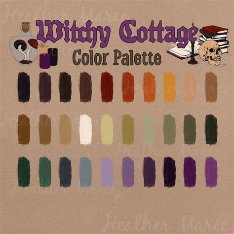 Witchy Procreate Color Palette Whimsigoth Color Swatches Wiccan Color