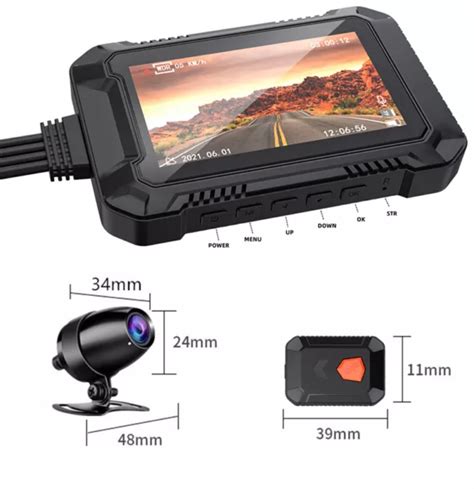 MOTORCYCLE DVR DUAL Lens Dash Cam GPS Recorder Front Rear Camera WiFi G