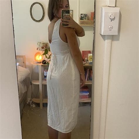 White Glassons Midi Dress Size Depop