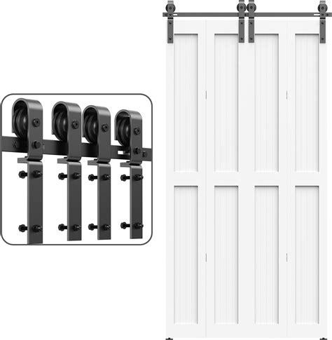 ROOMTEC 3 3FT Bi Folding Sliding Barn Door Hardware Track Kit Black