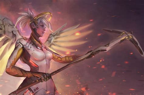 Mercy Overwatch Fanart HD Games 4k Wallpapers Images Backgrounds