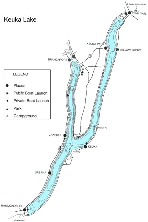 Keuka Lake Depth Map