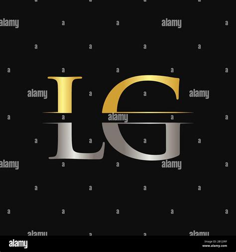 Initial Lg Letter Logo Design Vector Template Abstract Black Letter Lg Logo Design Stock Vector