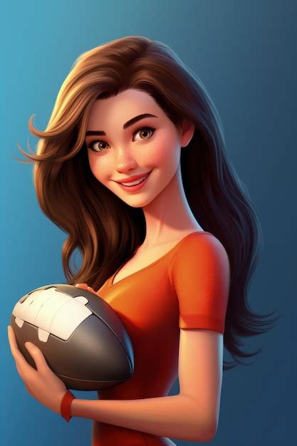 Personaje De Dibujos Animados En D En Estilo Pixar Linda Chica 42470