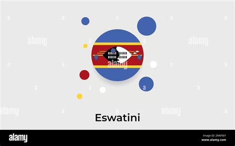 Eswatini Flag Bubble Circle Round Shape Icon Colorful Vector