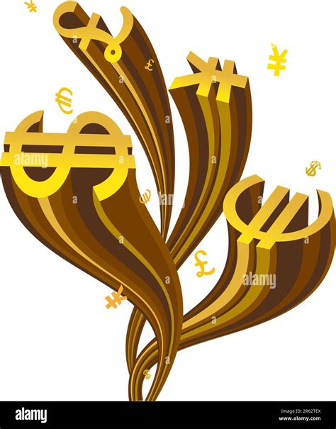 Flying Currency Symbols Stock Vector Image Art Alamy