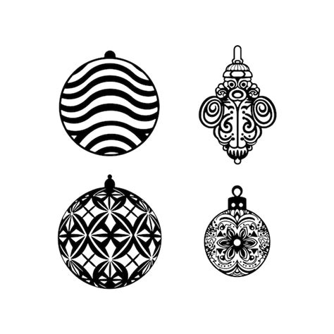 Premium Vector Vector Christmas Ball Silhouettes Vector Illustration