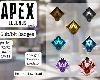 Apex Ranked Badges Ranked Badges Twitch Streamers Sub Badges For