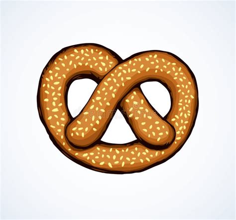 Pretzel Desenho do vetor ilustração do vetor Ilustração de fresco