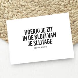 Kaart Hoera Je Zit In De Bloei Van Slijtage Liefz Envelop Erbij