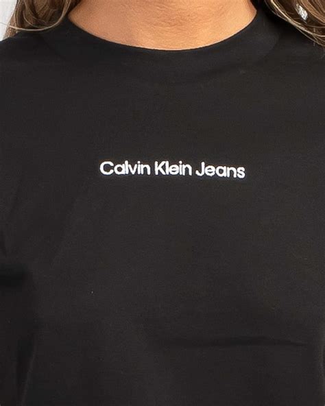 Shop Calvin Klein Institutional T Shirt In Ck Black Fast Shipping