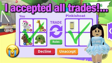 I Accepted Every Trade In Adopt Me For 24 Hoursroblox Youtube